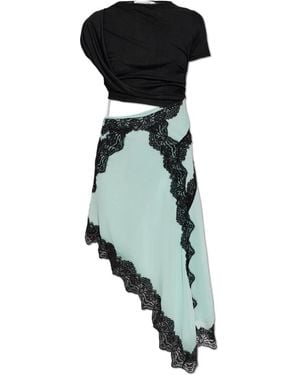 Christopher Esber Kleedjes ,Groen ,Verve Twisted Tee Mini Jurk