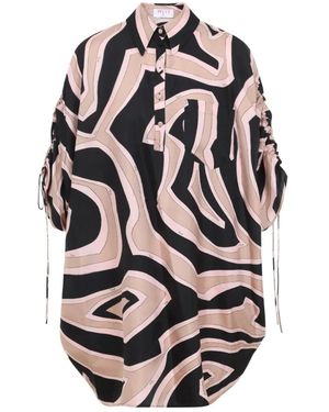 PUCCI Overhemden ,Veelkleurig ,Zijden Mini Jurk - Meerkleurig
