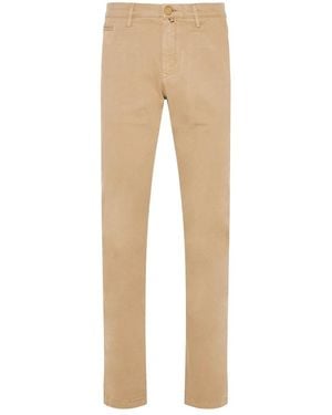 Jacob Cohen Handgemachte Baumwoll-/Lyocell-Hose Mit Taschen - Natur