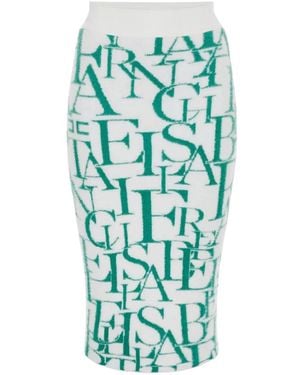Elisabetta Franchi Kokerrok Met Letterprint - Groen