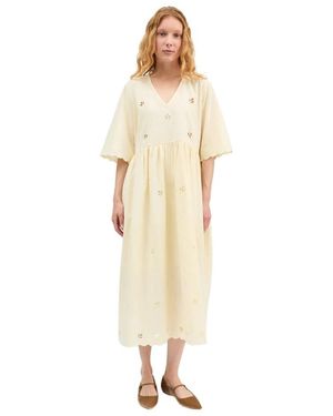 Skall Studio Fleurie Midi Jurk - Naturel