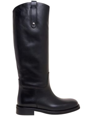 Poeve Schoenen ,Zwart ,Leer Rijlaars