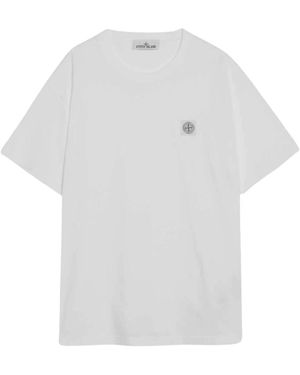 Stone Island Weiße T-Shirt Und Polo Kollektion