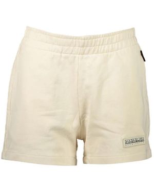 Napapijri Korte Broeken ,Katoen Katoenen Elastische Taille Broek - Naturel