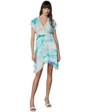 Patrizia Pepe Kleedjes ,Blauw ,Polyester Aquatic Camu Jurk