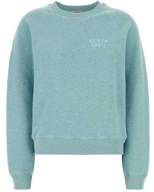 KENZO Hoodies & Sweatvesten ,Blauw ,Katoen Melange Katoenen Sweatshirt