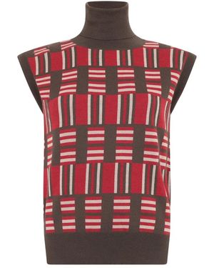 Moorer Marisol Ärmelloser Pullover - Rot
