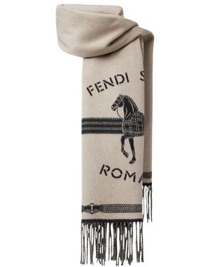 Fendi Dove Selleria Scarf - Natural