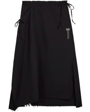 Y-3 Sport Uniform Raw Cut 3 Stripes Rok - Zwart