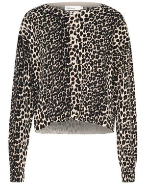 Karen By Simonsen Leopardenmuster-Strickjacke - Schwarz