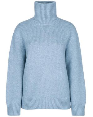 TOTEME Oversized Lamswol Turtleneck - Blauw