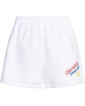 DSquared² Korte Broeken ,Wit ,Linnen Linnen Shorts Capsule Summer Lovers
