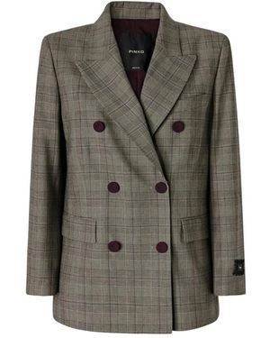 Pinko Jassen ,Veelkleurig ,Wol New Guinea Check Blazer - Groen