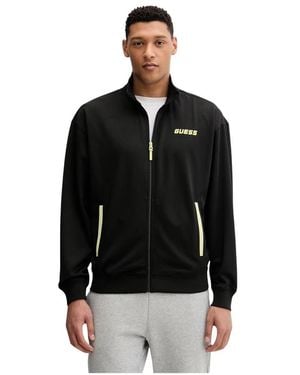 Guess Hoodies & Sweatvesten ,Zwart ,Polyester Lansa Zip-Through