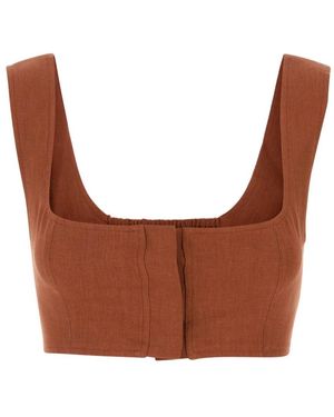 LeKasha Brick Leinen Jirja Crop-Top - Weiß