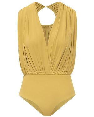 Des Phemmes Cape Bodysuit - Geel
