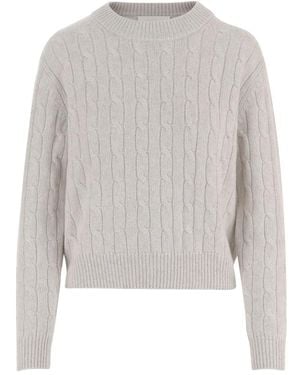 arch4 Kaschmir-Mischung Pullover Mit Zopfmuster Und Pailletten - Grau