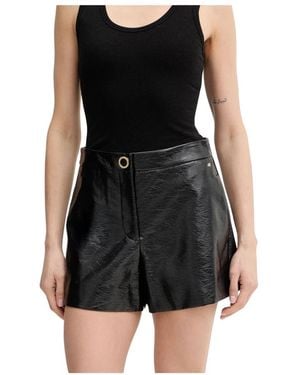 ARMANI EXCHANGE Kunstleder-Shorts - Schwarz