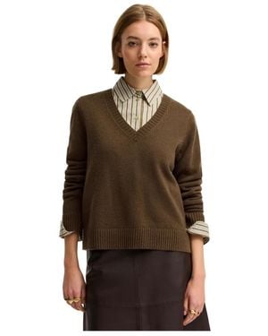 Bugatti Kaschmir-Pullover Mit V-Ausschnitt - Braun
