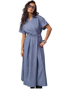 co'couture Terrycc Wrap Ss Jurk - Blauw