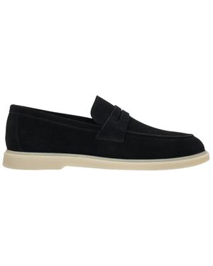 ESTRO Herrenschuhe Aus Echtem Italienischem Veloursleder - Schwarz