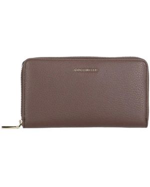 Coccinelle Metallic Soft Geldbörse Mit Rundum-Reißverschluss - Braun