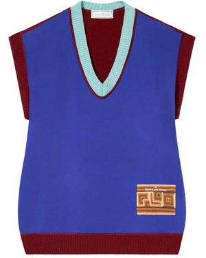 Pierre Louis Mascia V-Neck Knitwear - Blu