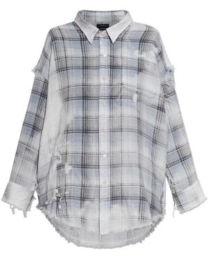 R13 Shirt Mit Zerrissenen Nähten Und Tiefem Halsausschnitt - Blau