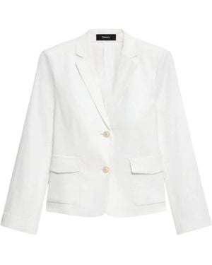 Theory Jassen ,Wit ,Linnen Witte Linnen Slim Fit Blazer