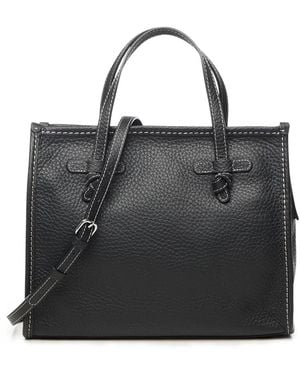 Gianni Chiarini Zwarte Leren Handtas Met Magnetische Sluiting