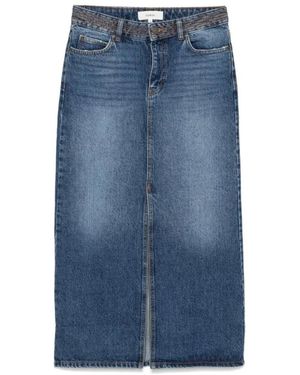 Ba&sh Denim Midi Rok - Blauw