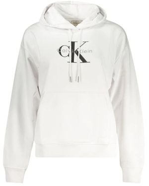 Calvin Klein Hooded Sweatshirt Met Lange Mouwen - Wit