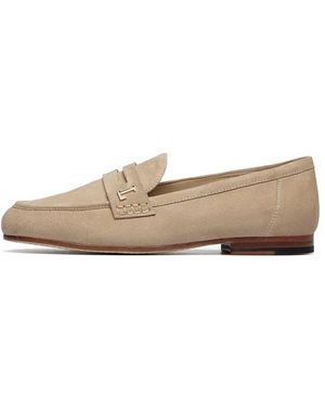 Loriblu Schoenen ,Leer Suede Loafer - Naturel