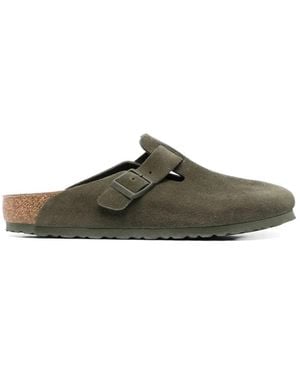 Birkenstock Grüne Wildleder Slip-On Hausschuhe