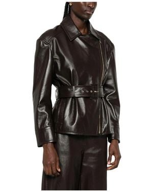 Max Mara Leather Jackets - Black