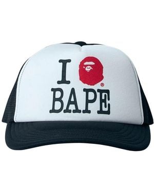 A Bathing Ape Mesh Logo Baseball Cap - Blau