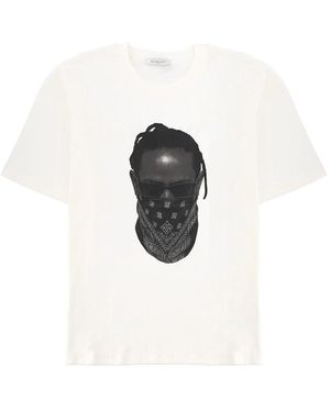 ih nom uh nit Tops ,Wit ,T-Shirt Cwy Mask Print - Zwart