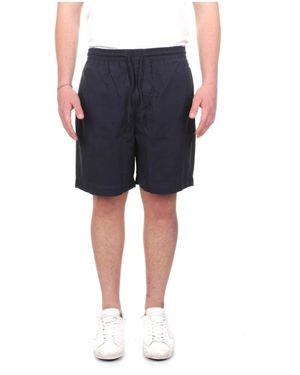 Woolrich Korte Broeken ,Blauw ,Katoen Poplin Short Gd