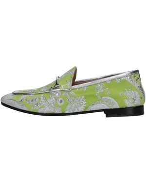 Fabi Leder- Und Stoff-Loafer - Grün