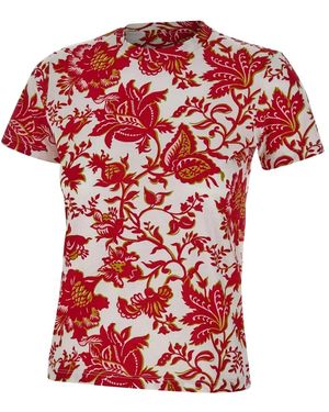 Etro Tops ,Veelkleurig ,Katoen T-Shirts En Polo's Multi Colour - Rood