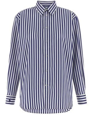Polo Ralph Lauren Gestreepte Katoenen Poplin Blouse - Blauw