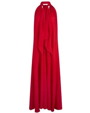 Gianluca Capannolo Rotes Seidenärmelloses Langes Kleid