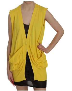Pink Memories Gelber v-ausschnitt strick cardigan top