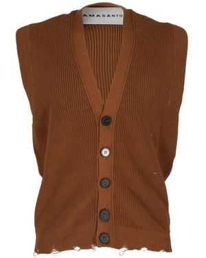 Amaranto Sleeveless Jumpers - Brown