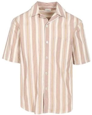 Saint Laurent Overhemden ,Veelkleurig ,Katoen Cassandre Gestreept Shirt - Roze