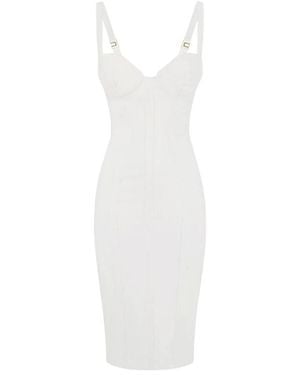Elisabetta Franchi Sleeveless Midi Dress - White