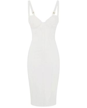 Elisabetta Franchi Sleeveless Midi Dress - White