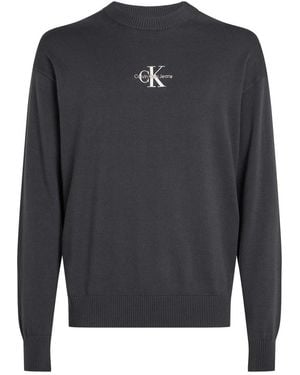 Calvin Klein Blaue baumwollpullover regular fit - Grau