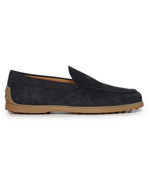 Tod's Schoenen ,Blauw ,Leer Suede Loafers