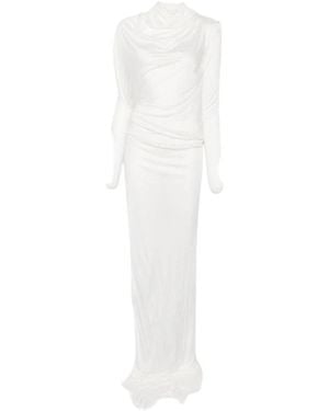 Gucci Viskose Jersey Wickelkleid - Weiß